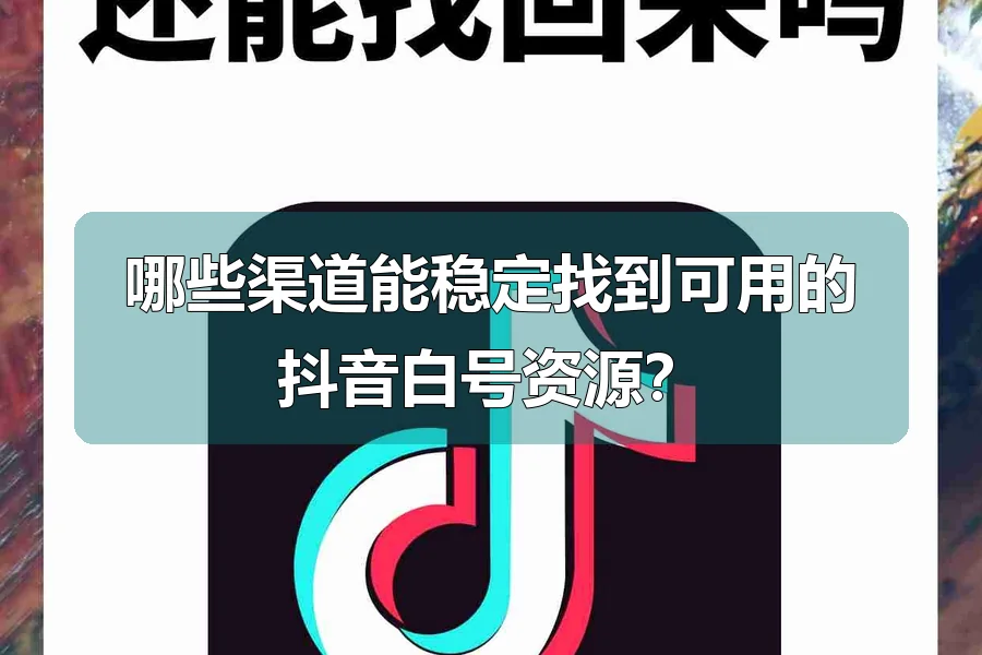哪些渠道能稳定找到可用的抖音白号资源?