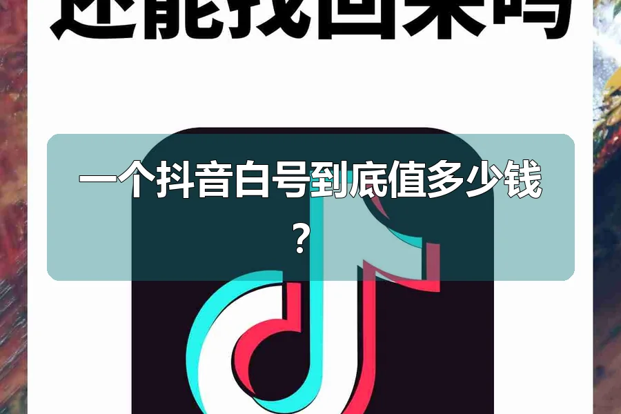 一个抖音白号到底值多少钱?